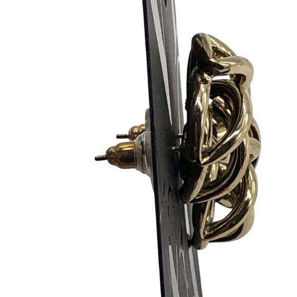 New York & Company Gold Knot Stud Earrings Women’s Elegant Design - Picture 3 of 4